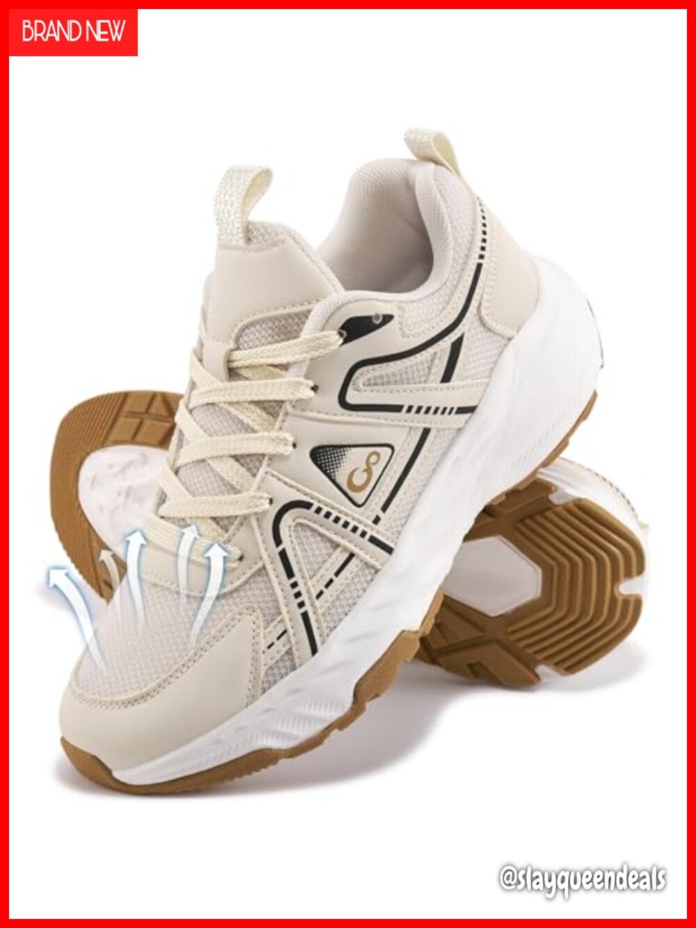 Women's Lightweight Non Slip Cushioned Walking Sneakers All Day Comfort Work